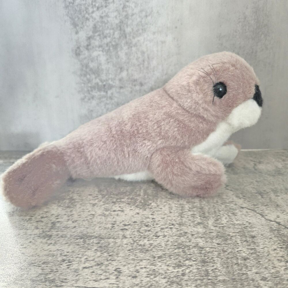 Lillian Vernon Seal Plush Stuffed Animal Vintage Kawaii 10" Soft Brown